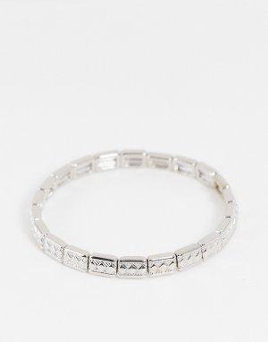 Серебристый эластичный браслет-цепочка с индейским рисунком в винтажном стиле -Серебряный ASOS DESIGN