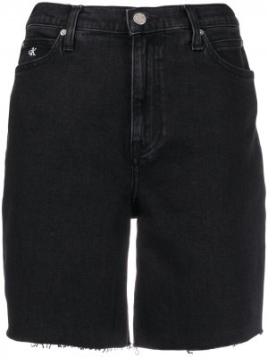 Джинсовые шорты с завышенной талией Calvin Klein Jeans. Цвет: черный