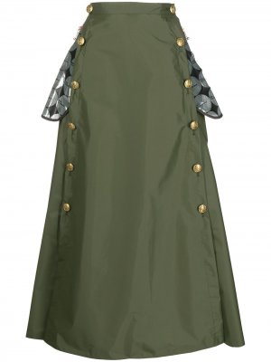 High-waisted A-line skirt Kolor. Цвет: зеленый