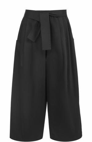 Укороченные широкие брюки с поясом Tome. Цвет: черный