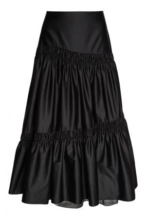 Черная юбка с драпировками Biryukov. Цвет: черный