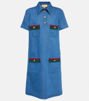 Джинсовое мини-платье GUCCI, синий Gucci