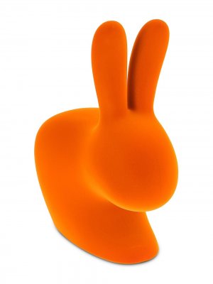 Бархатный детский стул Rabbit Qeeboo. Цвет: оранжевый