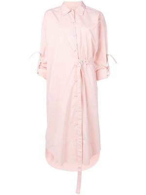 Платье-рубашка средней длины Maison Flaneur. Цвет: розовый
