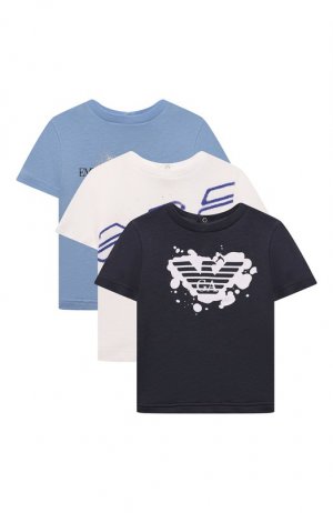 Комплект из трех футболок Emporio Armani. Цвет: голубой