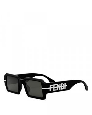 Прямоугольные солнцезащитные очки graphy, 52 мм , цвет Black Fendi