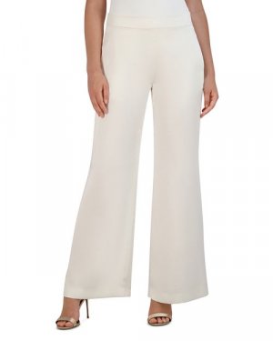 Широкие тканые брюки , цвет White BCBGMAXAZRIA
