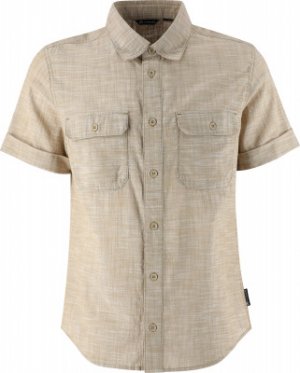 Рубашка с коротким рукавом мужская, размер 50 Outventure. Цвет: бежевый