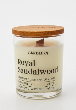 Свеча ароматическая Candle Me Royal Sandalwood / Королевское Сандаловое дерево, свечи с деревянным фитилем. Цвет: белый