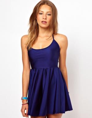Короткое приталенное платье American Apparel. Цвет: кобальтовый синий