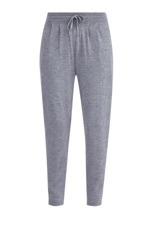 Спортивные брюки из кашемира и шелка в базовом меланжево-сером оттенке MAISON ULLENS. Цвет: серый