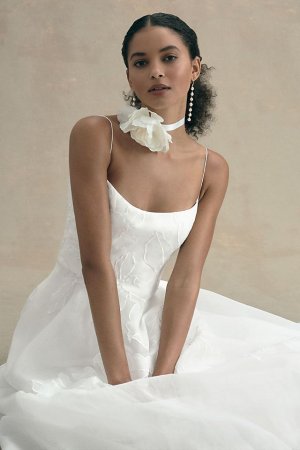 Свадебное платье Abernathy пышная юбка-трапеция из органзы, слоновая кость Jenny Yoo