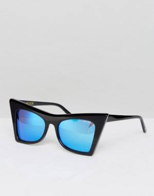 Солнцезащитные очки с зеркальными стеклами Wildfox. Цвет: черный