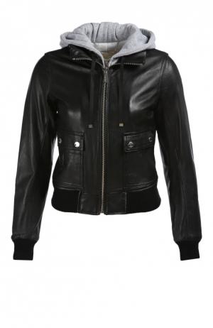 Куртка кожаная Michael Kors. Цвет: черный