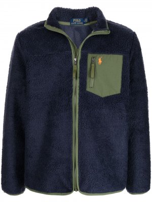 Colourblock-panelled fleece jackey Polo Ralph Lauren. Цвет: синий
