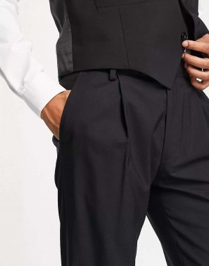Черные узкие брюки премиум-класса из шерсти Noak. Цвет: черный