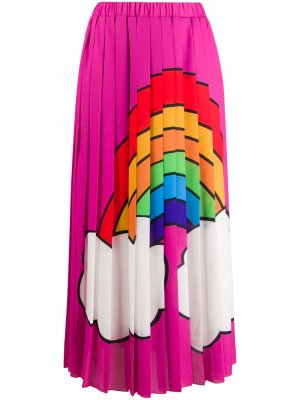 Плиссированная юбка с принтом Ultràchic. Цвет: розовый