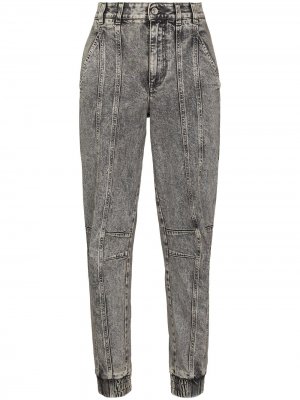 Зауженные джинсы из вареного денима Stella McCartney. Цвет: серый