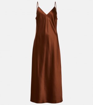 Платье миди Clea из шелкового атласа JOSEPH, коричневый Joseph