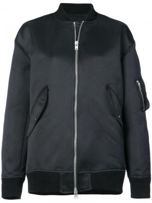 Куртка-бомбер с принтом на спине Yang Li. Цвет: черный