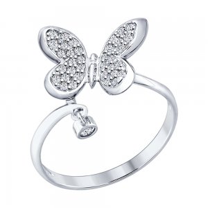 Серебряное кольцо «Бабочка» SOKOLOV