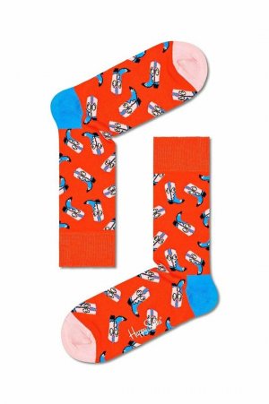 Носки Ковбойские сапоги , оранжевый Happy Socks
