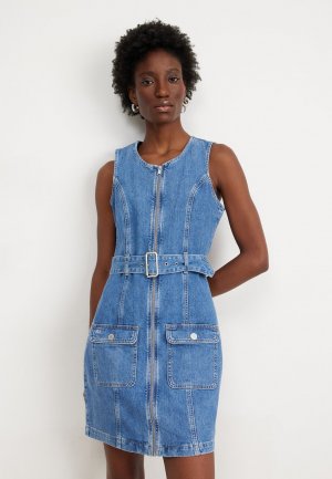 Джинсовое платье BELTED ZIP DRESS , цвет denim medium Tommy Jeans