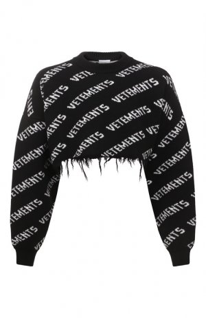 Шерстяной свитер VETEMENTS. Цвет: чёрный
