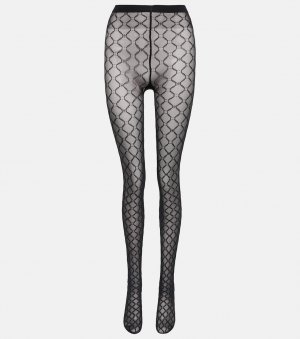 Колготки с монограммой WOLFORD, черный Wolford