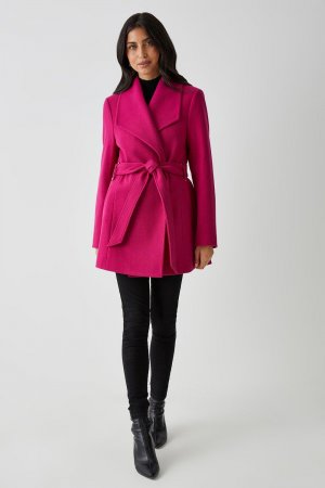 Пальто с коротким воротником и запахом , розовый Wallis
