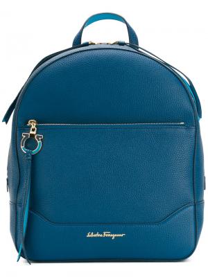 Рюкзак на молнии Salvatore Ferragamo. Цвет: синий