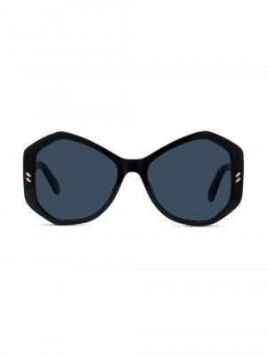 Солнцезащитные очки Falabella Pins 56 мм с геометрическим рисунком , черный Stella McCartney