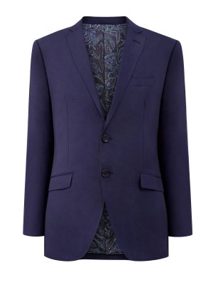 Костюмный пиджак приталенного кроя из гладкой шерсти ETRO. Цвет: синий