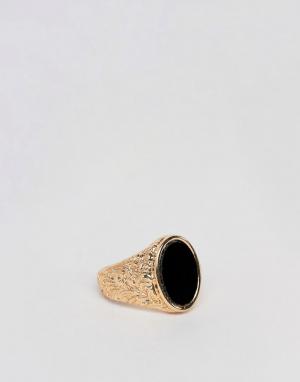 Кольцо с овальным камнем -Золотой Chained & Able