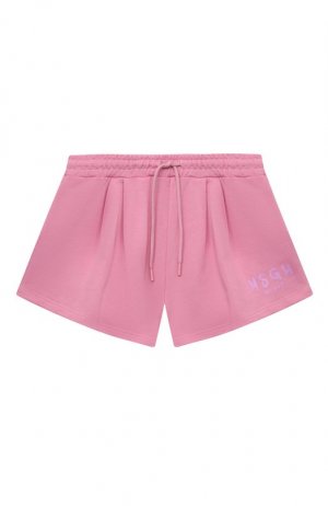 Хлопковые шорты MSGM kids. Цвет: розовый