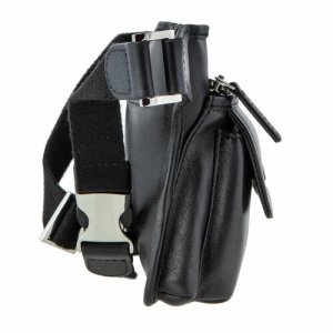 Сумка поясная повседневная, натуральная кожа, внутренний карман, регулируемый ремень, черный Sergio Belotti. Цвет: черный