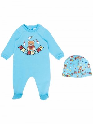 Пижама Teddy Bear с логотипом Moschino Kids. Цвет: синий