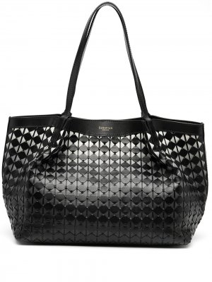 Плетеная сумка-тоут Serapian. Цвет: черный