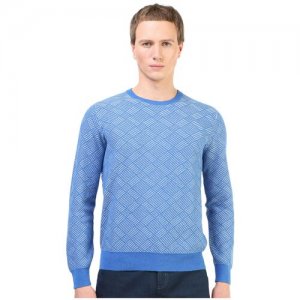 Пуловер с круглым вырезом синий рисунком размер: L цвет: Голубой арт. 63131519 MARVELIS. Цвет: голубой