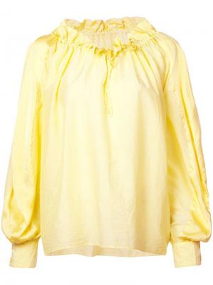 Свободная блузка с горловиной на шнурке Tsumori Chisato. Цвет: желтый