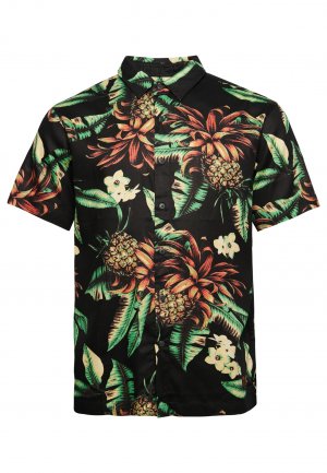 Рубашка с коротким рукавом и гавайским принтом., черный Superdry