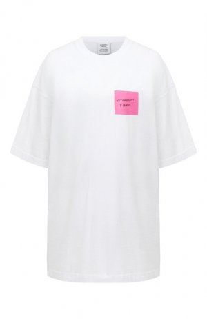 Хлопковая футболка VETEMENTS. Цвет: белый