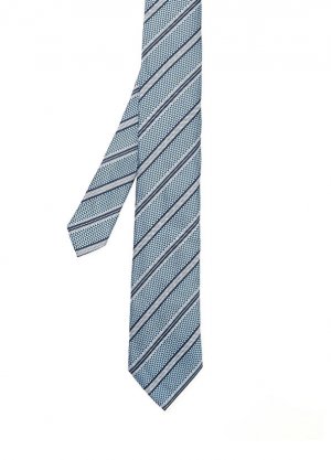 Синий шелковый галстук в полоску ZEGNA