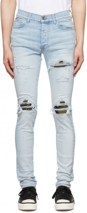 Синие джинсы скинни с камуфляжным принтом MX1 AMIRI