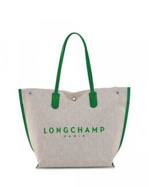 Большая парусиновая сумка-тоут Essential Toile , цвет Gray Longchamp