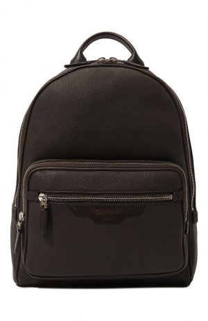 Кожаный рюкзак Santoni. Цвет: коричневый