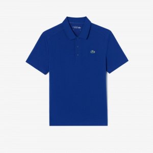 LACOSTE Мужская однотонная рубашка-поло с короткими рукавами для гольфа [Королевский синий]