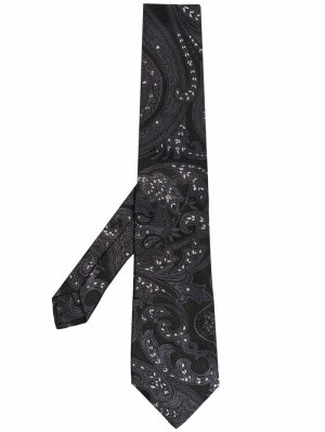 Шелковый галстук с вышивкой ETRO. Цвет: черный