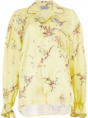 Пижамная рубашка с цветочным принтом Preen By Thornton Bregazzi. Цвет: желтый