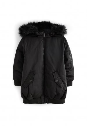 Зимнее пальто Shower Resistant Longline Padded , черный Next